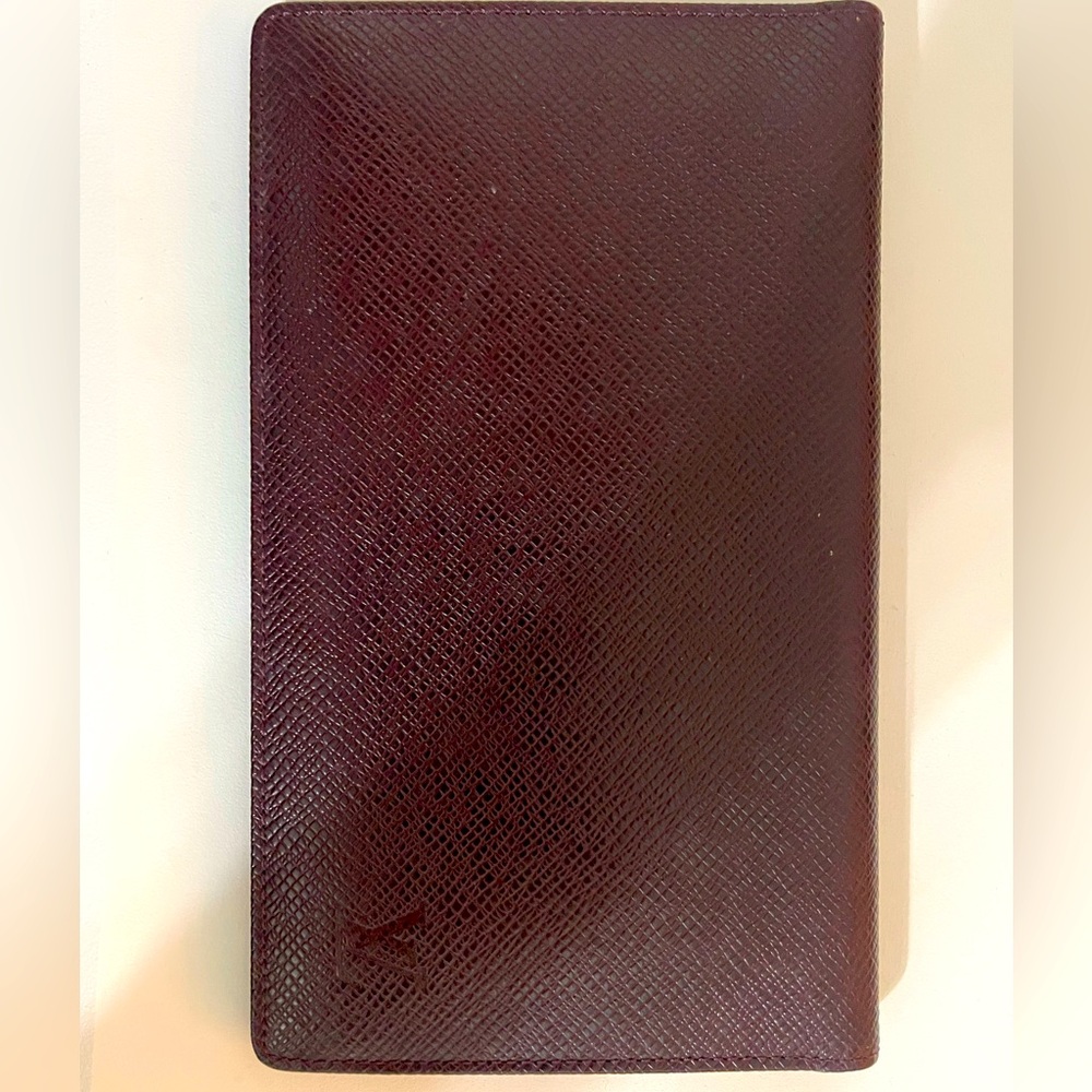Louis Vuitton Brown Taiga Leather Checkbook Wallet